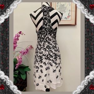 YYigal Cut Off Shoulder Print Dress